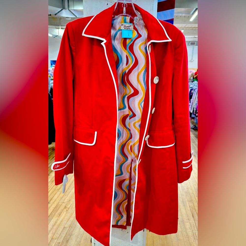 Original Vintage “Penquin” Coat / Vivid Red